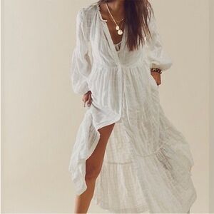 Free People Edie white dress with slip. Never worn.